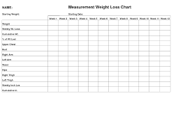 Body Measurements For Weight Loss Measurement Chart Exercise
