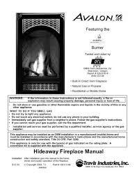 Hideaway Fireplace Manual Avalon