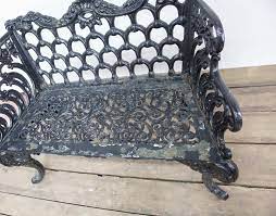 antique cast iron bench new england