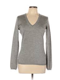 Details About Malo Women Gray Cashmere Pullover Sweater 46 Italian