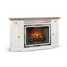 Marble White Tv Console W Fireplace