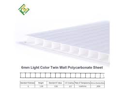 6mm White Twin Wall Polycarbonate Sheet
