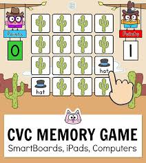 There are lots of different images with cute and friendly animals and. Practice Matching 150 Cvc Words With This Engaging Western Theme Phonics Memory Game This Fun Gam Online Games For Kids Memory Games Kindergarten Games Online