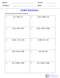 This video address common core standard: Decimals Worksheets Dynamically Created Decimal Worksheets