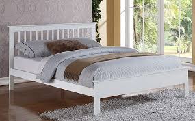 pentre white wooden super king size bed