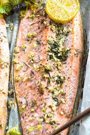 baked garlic herb rainbow trout with
