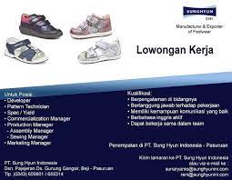Lace up low cut shoes. Lowongan Kerja Pandaan Pasuruan Pabrik Sepatu Pt Sung Hyun Indonesia Facebook
