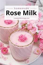 rose milk refreshing drink with rose
