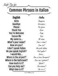 common english to italian phrases