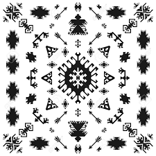 Native American Indian Ethnic Traditional Geometric Art With