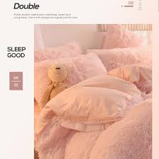 velvet fluffy bedding duvet cover set