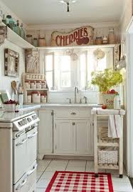 Red and white country cottage kitchen. 50 Fabulous Shabby Chic Kitchens That Bowl You Over