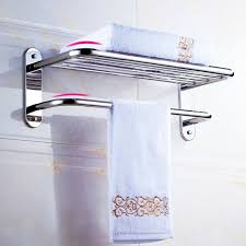 double chrome towel rack rail holder