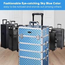 byootique sky blue rolling makeup case