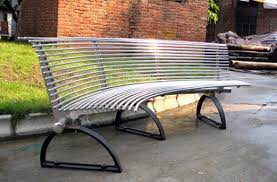 Curved Outdoor Metal Bench Seat