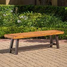 Rated 4.5 out of 5 stars. Carlisle Outdoor Rustic Acacia Wood Bench By Christopher Knight Home On Sale Overstock 15289172