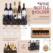 wall mounted wine rack bottle glass