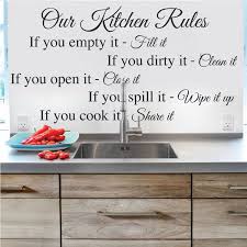 kitchen rules wall decal saying