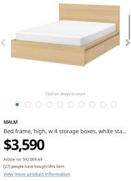 Ikea Malm Queen Bed With 4 Storage