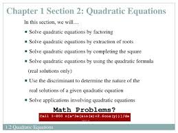 quadratic equations powerpoint
