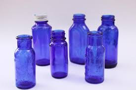 Old Cobalt Blue Glass Medicine Bottles