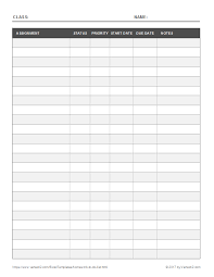 Free Printable Homework To Do List Pdf From Vertex42 Com