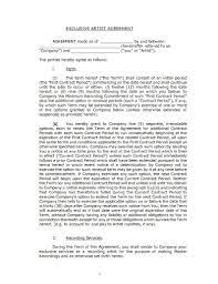 artist agreement 10 exles format