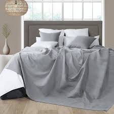 cotton throw for king size bed smoke