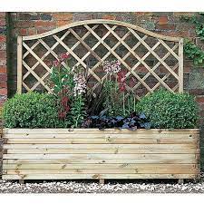 Wooden Planter With Trellis Wooden