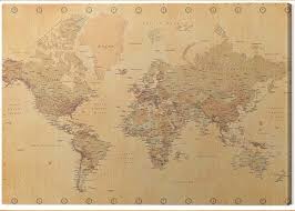 Canvas Print World Map Vintage Style