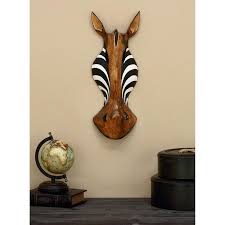 Carved Wood Zebra Wall Art 40325