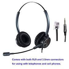 Phone Headset Rj9 Call Center Headset With Noise Cancelling Mic With Extra 3 5mm Connetor For Mobiles Compatible With Avaya Nortel Aastra Toshiba