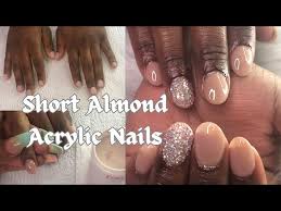 short almond acrylic nails with mini