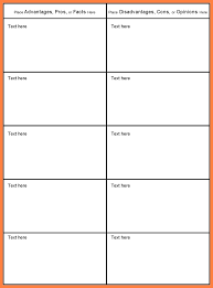 Blank Comparison Chart Free Download