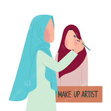 hijab makeup artist dengan kliennya