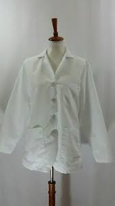 Womens Red Kap Lab Coat Size Small White Short Rounded