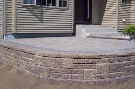 Raised Patio With Retaining Wall Blocks