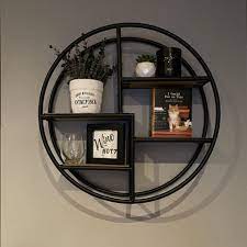 Wall Mounted Circular Shelf Wood