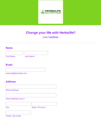 herbalife questionnaire form template