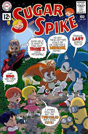 Sugar and Spike 100 Cover featuring Sonic, Tails, Dr. Robotnik, and Minions  by Ken Penders, in Alex Johnson's My Art Collection - Sheldon Mayer  Tributes - Faux Sugar and Spike #100 Covers