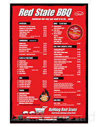 red state bbq menu in lexington