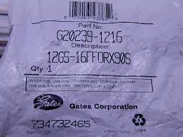 Gates G20239 1216 12gs 16fforx90s Hydraulic Hose Fitting