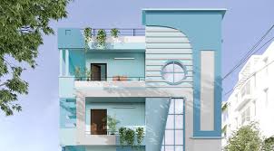 Tropical Blue Exterior Home Design