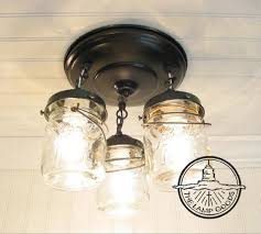 Mason Jar Ceiling Light Fixture Vintage