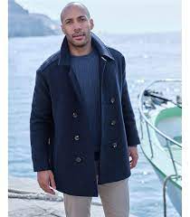 Navy Boiled Wool Classic Peacoat