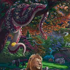 He verbally seduces the woman into breaking god's commandment and eating from the forbidden fruit. Garden Of Eden Limited Edition Canvas Zac Kinkade Fine Art