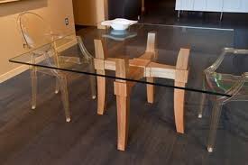 Custom Glass Top Dining Table By