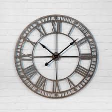 Garden Wall Clock Silver Roman Numerals