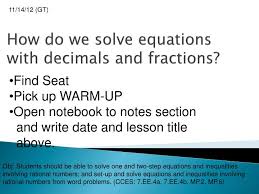 How Do We Solve Equations With Decimals