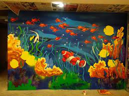 Aquarium Acrylic Colour On Wall Art
